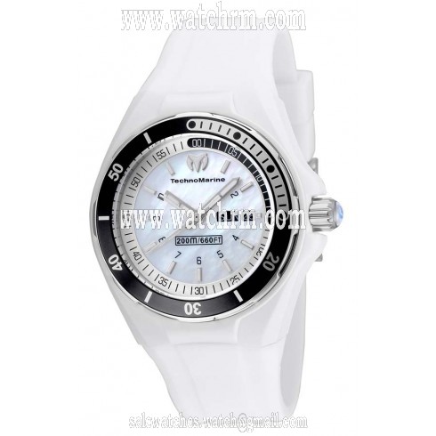 Technomarine Sea Manta White Mother of Pearl Dial White Silicone Ladies Watch 115123