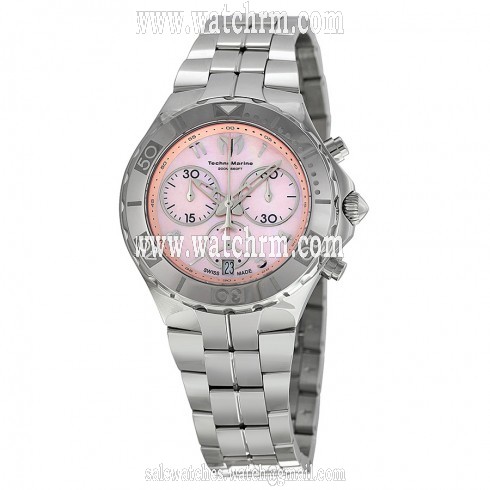 Technomarine Sea Pearl Chronograph Pink Dial Stainless Steel Ladies Watch 713006