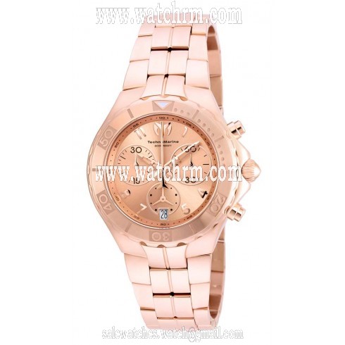 Technomarine Sea Pearl Chronograph Rose Dial 18kt Rose Gold-plated Men's Watch 715006