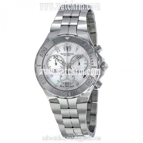 Technomarine Sea Pearl Chronograph White Dial Stainless Steel Ladies Watch 713012