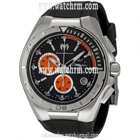 Technomarine Steel Regular Black and Orange Dial Chronograph Men's Watch 110001