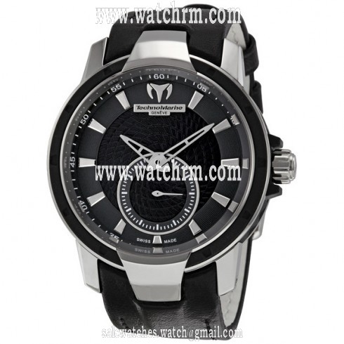Technomarine UF6 Black Dial Black Leather Strap Ladies Watch 609021