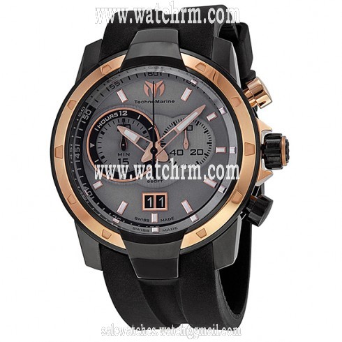 Technomarine UF6 Yachting Chronograph Grey Dial Rose Gold PVD Steel Men's Watch 612004