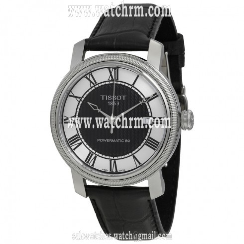 Tissot Bridgeport Black Dial Black Leather Automatic Men's Watch T0974071605300