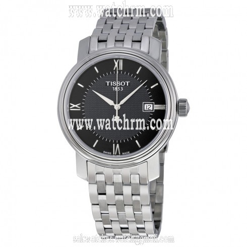 Tissot Bridgeport Quartz Gents Black Dial Stainless Steel Case Men's Watch T097.410.11.058.00