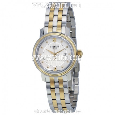 Tissot Bridgeport White Mother Of Pearl Dial Silver -Gold Stainless Steel Ladies Quartz Watch T097.010.22.116.00