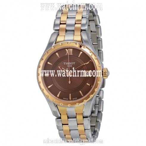 Tissot Brown Dial Two-tone Ladies Watch T0722102229800