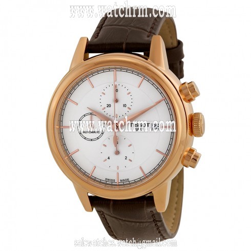 Tissot Carson Automatic Chronograph Silver Dial Brown Leather Men's Watch T085.427.36.011.00