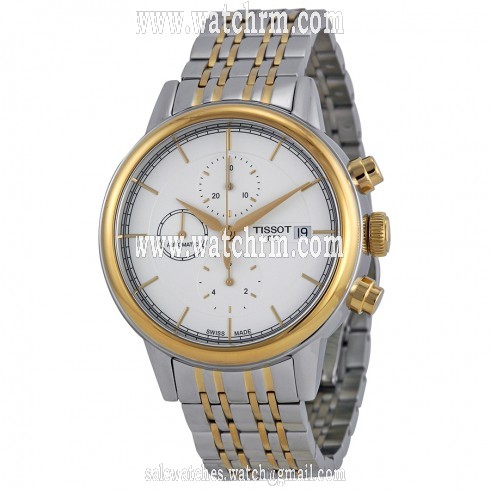 Tissot Carson Automatic Chronograph White Dial Two-tone Men's Watch T0854272201100
