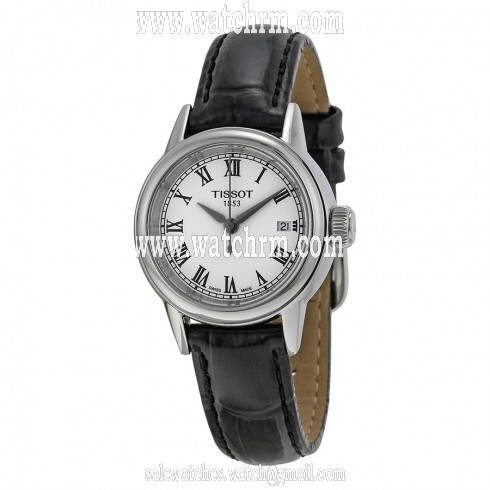 Tissot Carson White Dial Black Leather Ladies Watch T0852101601300
