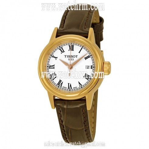 Tissot Carson White Dial Brown Leather Ladies Watch T0852103601300