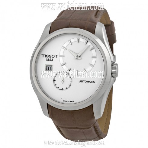 Tissot Couturier Automatic Silver Dial Brown Leather Men's Watch T0354281603100