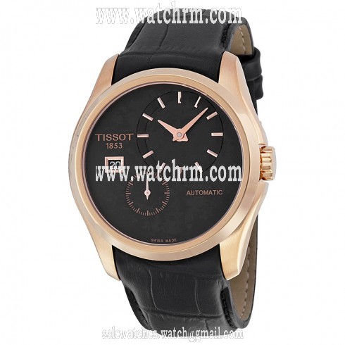 Tissot Couturier Black Dial Black Leather Men's Watch T0354283605100