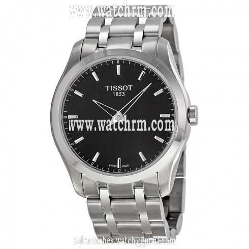 Tissot Couturier Black Dial Stainless Steel Men's Watch T0354461105100