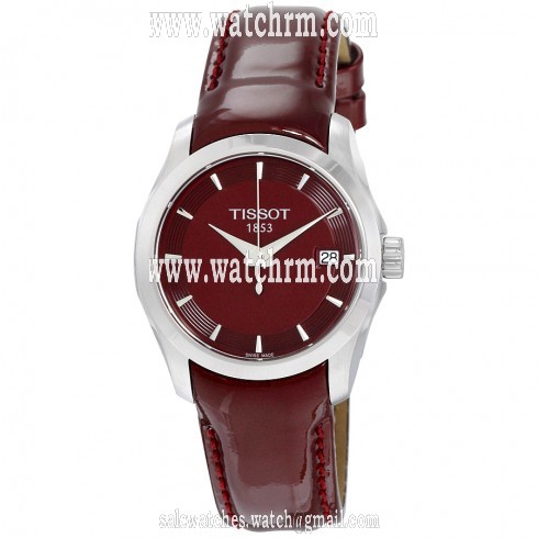 Tissot Couturier Burgundy Dial Leather Ladies Watch T035.210.16.371.00