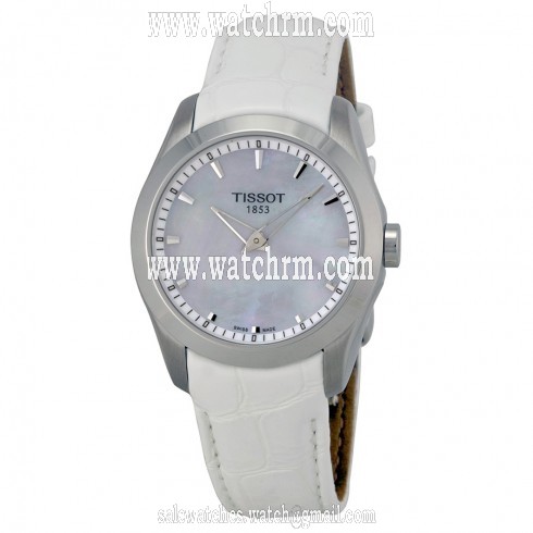 Tissot Couturier Grande  Mother of Pearl Dial White Leather Ladies Watch T0352461611100