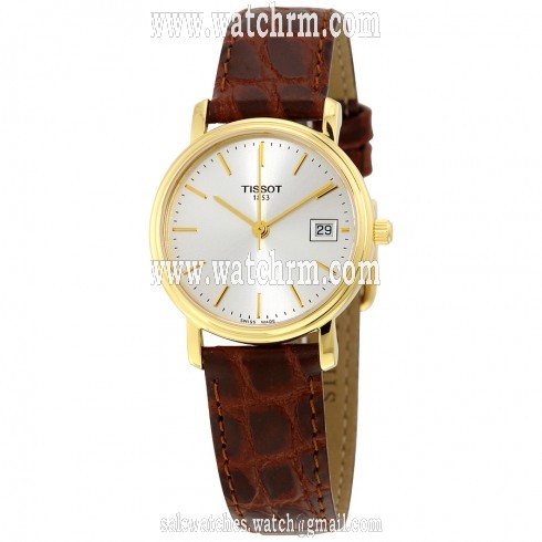 Tissot Silver Dial Brown Leather Ladies Watch T52.5.111.31
