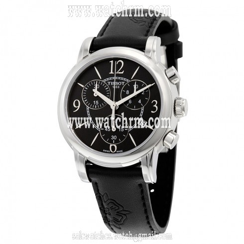 Tissot Dressport Black Dial Black Synthetic Strap Stainless Steel Case Ladies Watch T0502171705700