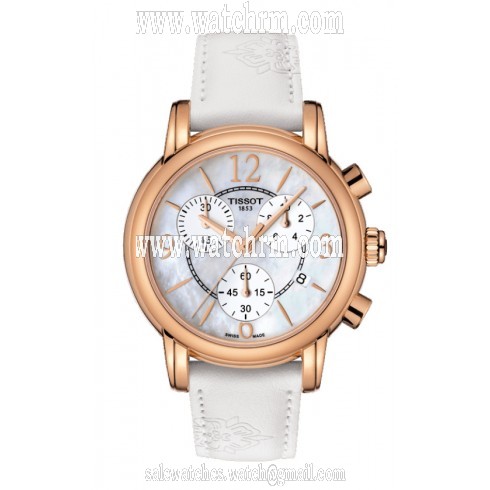 Tissot Dressport Mother of Pearl Dial White Synthetic Leather Ladies Watch T0502173711700