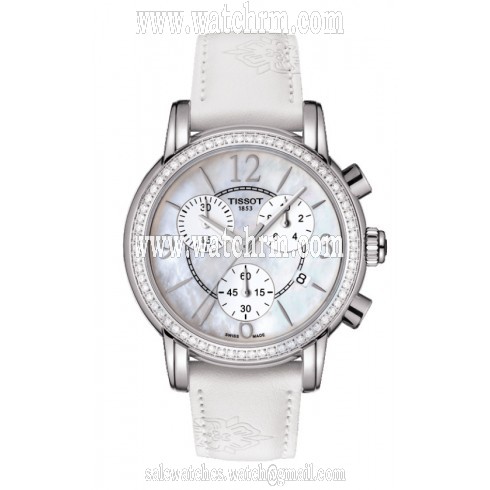 Tissot Dressport Mother Of Pearl Dial White Synthetic Stainless Steel With Diamonds Ladies Watch T0502176711700