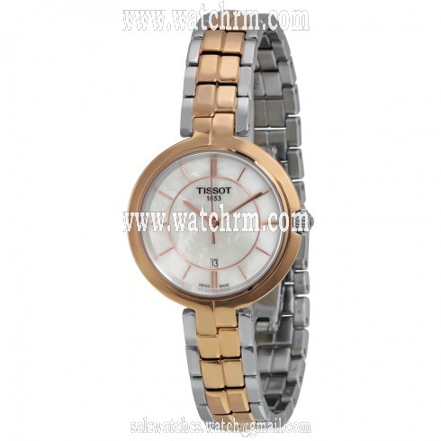 Tissot Flamingo Mother Of Pearl Dial Silver-Gold Stainless Steel Ladies Quartz Watch T0942102211100