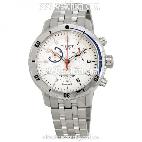 Tissot Ice Hockey Chronograph White Dial Stainless Steel Men's Watch T0674171101700
