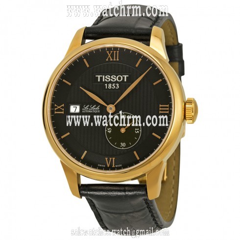 Tissot Le Locle Automatic Black Dial Black Leather Men's Watch T0064283605800