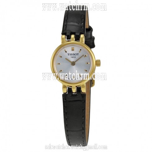Tissot Lovely Silver Dial Black leather Ladies Watch T058.009.36.031.00