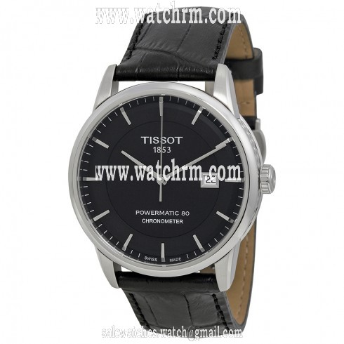 Tissot Luxury Automatic Black Dial Stainless Steel Black Leather Men's Watch T0864081605100