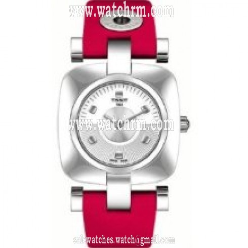 Tissot Odaci-T Silver Dial Pink Leather Ladies Watch T0203091603102