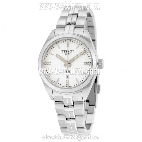 Tissot PR 100 T-Classic Silver Dial Diamond Stainless Steel Ladies Watch T101.210.11.036.00