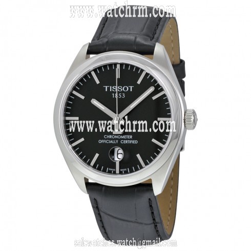 Tissot PR100 Black Dial Black Leather Men's Watch T1014511605100