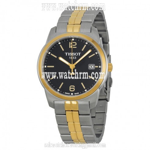 Tissot PR100 Black Dial Two-tone Men's Watch T0494102205701