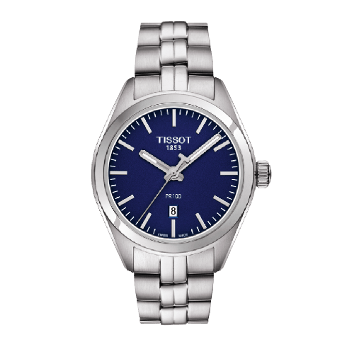 Tissot PR100 Blue Dial Stainless Steel Ladies Watch T1012101104100
