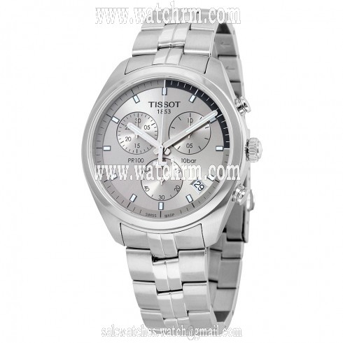 Tissot PR100 Chronograph Rhodium Dial Stainless Steel Men's Watch T1014171107100