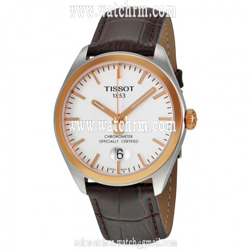 Tissot PR100 Silver Dial Black Leather Men's Watch T1014512603100