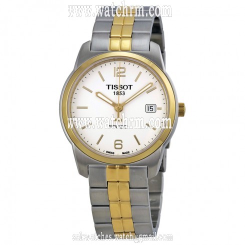 Tissot PR100 White Dial Two-tone Men's Watch T0494102201700