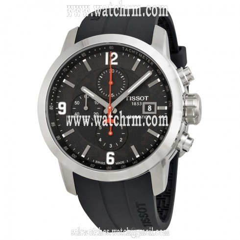 Tissot PRC 200 Automatic Black Dial Black Rubber Men's Watch T0554271705700