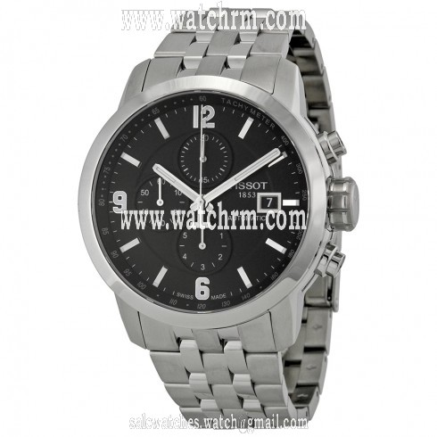 Tissot PRC 200 Automatic Chronograph Black Dial Stainless Steel Men's Watch T0554271105700
