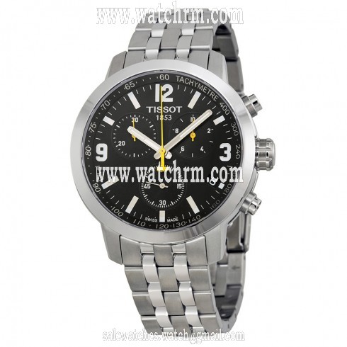 Tissot PRC 200 Chronograph Black Dial Stainless Steel Men's Watch T0554171105700