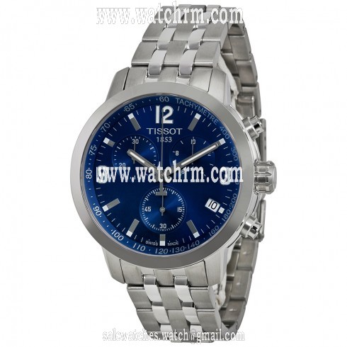 Tissot PRC 200 Chronograph Blue Dial Stainless Steel Men's Watch T0554171104700