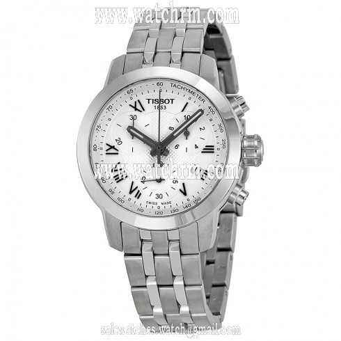 Tissot PRC 200 Chronograph White Dial Stainless Steel Ladies Watch T055.217.11.033.00