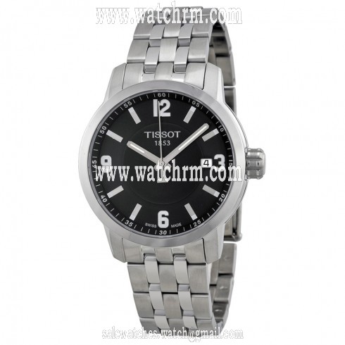 Tissot PRC 200 Quartz Black Dial Stainless Steel Sport Men's Watch T0554101105700