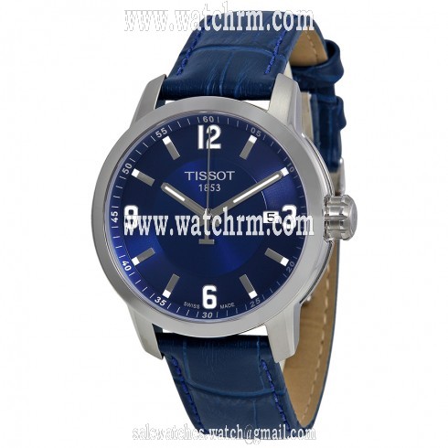 Tissot PRC 200 Quartz Blue Dial Blue Leather Sport Men's Watch T0554101604700