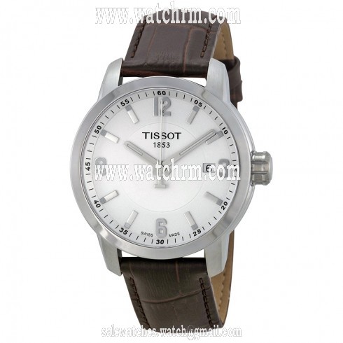 Tissot PRC 200 White Dial Brown Leather Men's Watch T0554101601701
