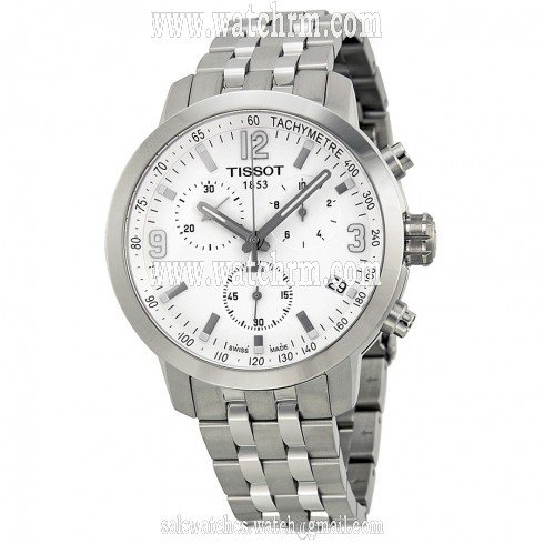 Tissot PRC200 Chronograph White Dial Stainless Steel Men's Watch T0554171101700