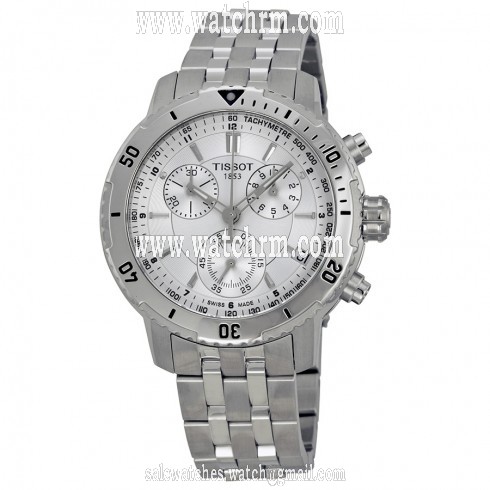 Tissot PRS 200 Silver Dial Chronograph Stainless Steel Bracelet Men's Watch T067.417.11.031.00