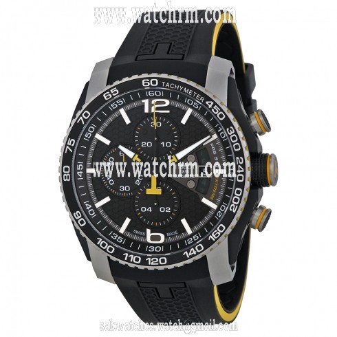 Tissot PRS 516 Automatic Chronograph Black Dial Black Rubber Men's Watch T0794272705701