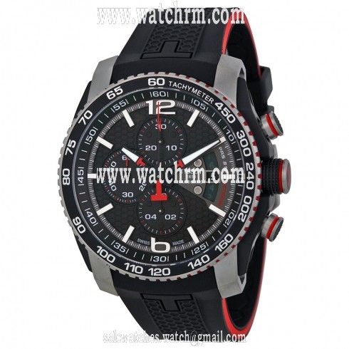 Tissot PRS 516 Black Dial Chronograph Black Rubber Men's Watch T0794272705700