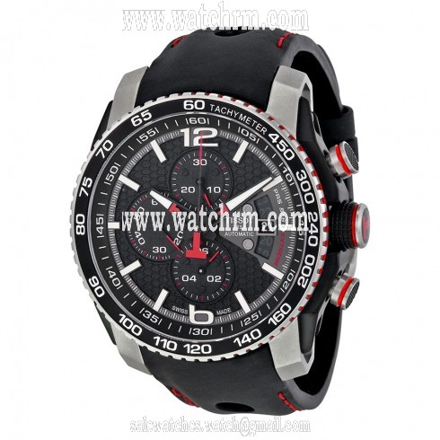 Tissot PRS 516 Extreme Chronograph Black Dial Black Leather Strap Men's Watch T0794272605700